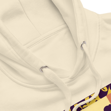 Load image into Gallery viewer, Close-up of a beige hoodie with a colorful design on the sleeve.