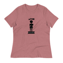 Load image into Gallery viewer, Mauve t-shirt with 'Afro Elegance' design on a white background