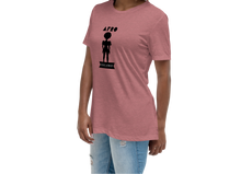 Load image into Gallery viewer, Woman wearing a mauve relaxed fit t-shirt with 'AFRO Elegance' text and silhouette design on the front.