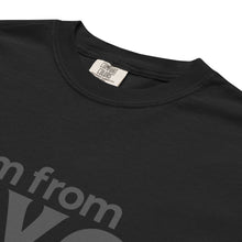 Load image into Gallery viewer, Black t-shirt with 'Comfort Colors' label on collar