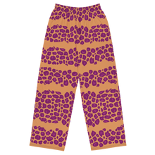 Load image into Gallery viewer, Pink leopard print pattern on caramel pants, no background