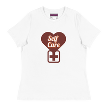 Load image into Gallery viewer, White t-shirt with a brown heart and cross design on a white background