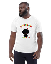 Load image into Gallery viewer, Man wearing a white t-shirt with Afro design and Juneteenth text on a white background