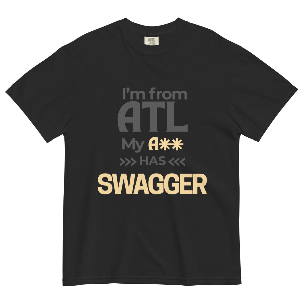 City Swagger ATL T-Shirt by ClarkieShop — bold graphic design inspired by Atlanta’s creative energy and streetwear culture. Black t-shirt with 'I'm from ATL' text