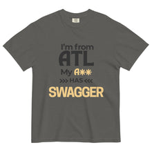 Load image into Gallery viewer, City Swagger ATL T-Shirt by ClarkieShop — bold graphic design inspired by Atlanta’s creative energy and streetwear culture. Black t-shirt with &#39;I&#39;m from ATL&#39; text.
