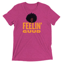 Load image into Gallery viewer, Radiate good energy in the Feelin’ Guud tee—soft, joyful, and stylish essentials that keep your vibe lifted all day. Pink t-shirt with &#39;Feelin&#39; Guud&#39; text and afro icon.
